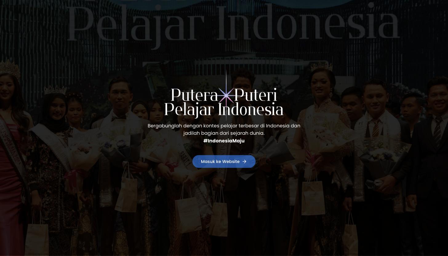 Homepage of the Putera Puteri Pelajar Indonesia website